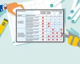 Tabelle zu Baustellenbedingungen nach § 33 BauGB: Beschäftigte, Umfang der Arbeiten und erforderliche Berücksichtigungen.