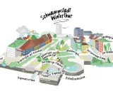 Winterthur als Schwammstadt: Gründächer, Baumrigolen, Mulden und Retentionsbecken speichern Regenwasser.