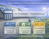 Berechnung des Eigenverbrauchs von PV-Anlagen: PV-Produktion minus Einspeisemenge ergibt den direkt genutzten Solarstrom.