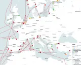 Europakarte zeigt LNG-Terminals und Pipelines, die die Versorgung mit Erdgas Deutschland und anderen Ländern sichern.