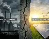 Kontrast zwischen fossiler Energie und erneuerbaren Energien, symbolisch für die deutsche Energiepolitik.